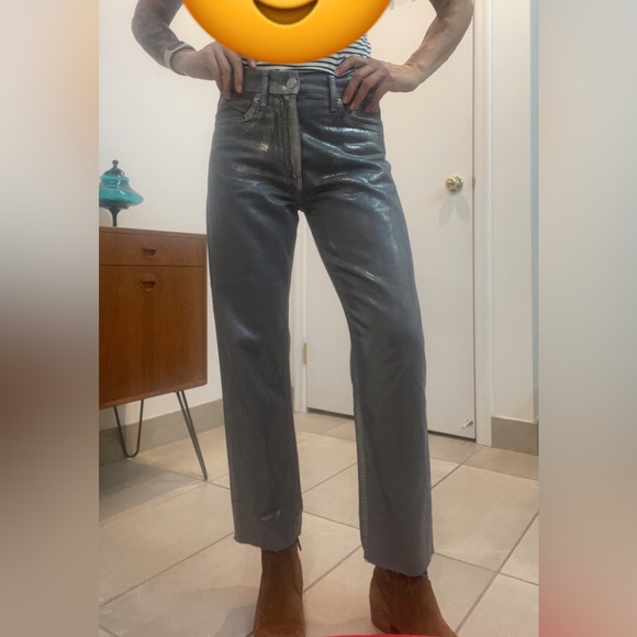 Zara straight silver coated jeans - Picture 3 of 4